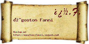Ágoston Fanni névjegykártya